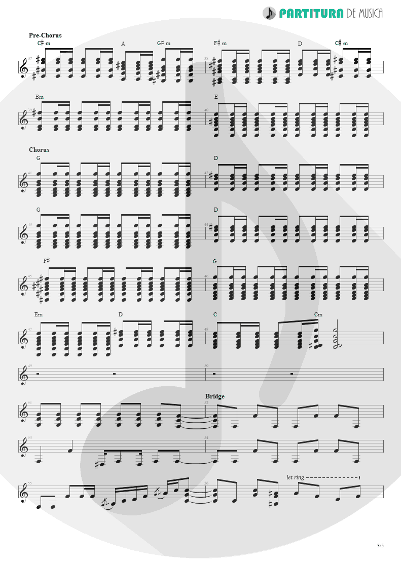 Partitura de musica de Guitarra Elétrica - Anna Lee | Dream Theater | Falling into Infinity 1997 - pag 3