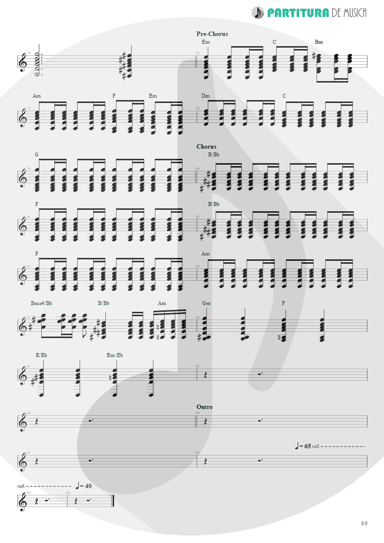 Partitura de musica de Guitarra Elétrica - Anna Lee | Dream Theater | Falling into Infinity 1997 - pag 5