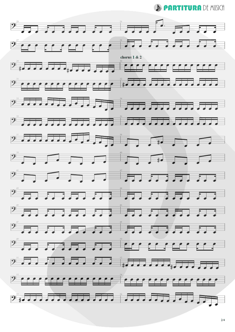 Partitura de musica de Baixo Elétrico - Burning My Soul | Dream Theater | Falling into Infinity 1997 - pag 2