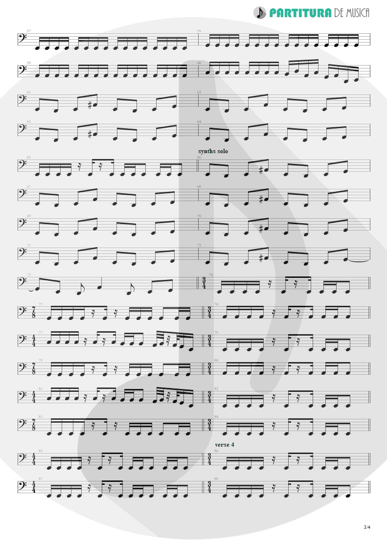 Partitura de musica de Baixo Elétrico - Burning My Soul | Dream Theater | Falling into Infinity 1997 - pag 3