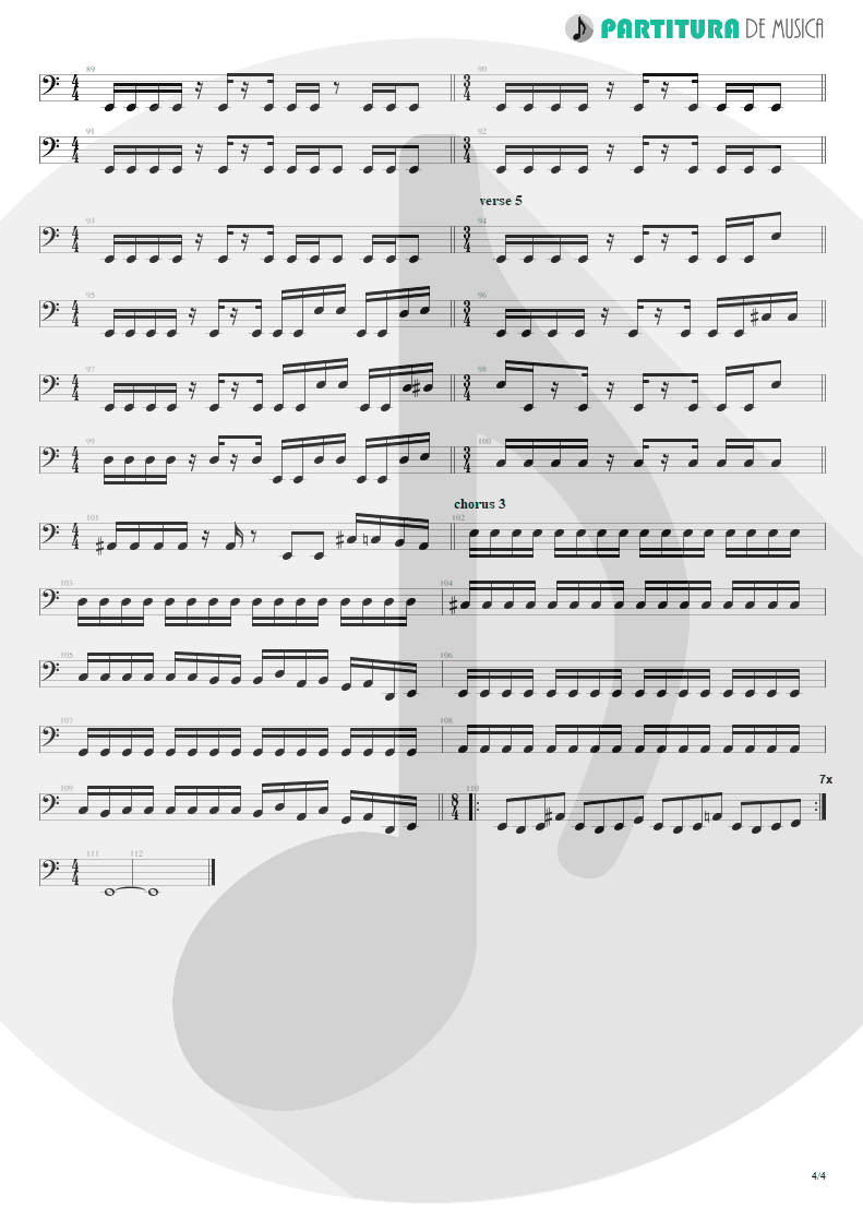Partitura de musica de Baixo Elétrico - Burning My Soul | Dream Theater | Falling into Infinity 1997 - pag 4
