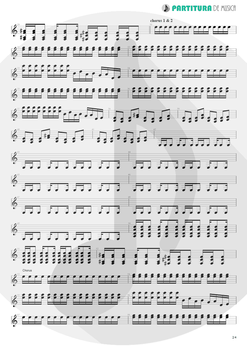 Partitura de musica de Guitarra Elétrica - Burning My Soul | Dream Theater | Falling into Infinity 1997 - pag 2