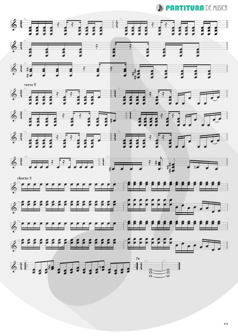 Partitura de musica de Guitarra Elétrica - Burning My Soul | Dream Theater | Falling into Infinity 1997 - pag 4