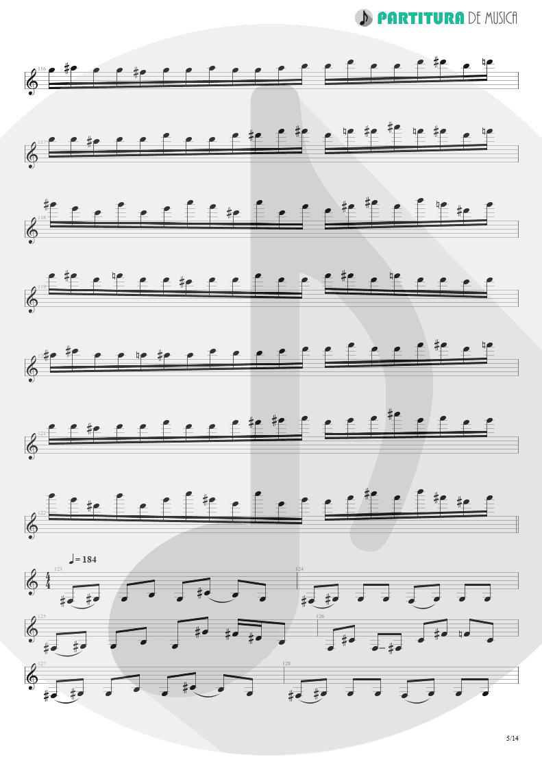 Partitura de musica de Guitarra Elétrica - Beyond This Life | Dream Theater | Metropolis Pt. 2: Scenes from a Memory 1999 - pag 5