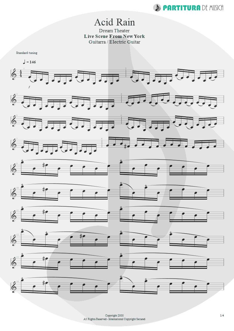 Partitura de musica de Guitarra Elétrica - Acid Rain | Dream Theater | Live Scenes from New York 2000 - pag 1