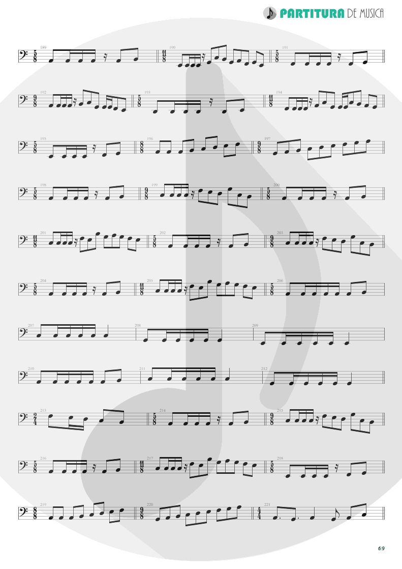 Partitura de musica de Baixo Elétrico - Blind Faith | Dream Theater | Six Degrees of Inner Turbulence 2002 - pag 6