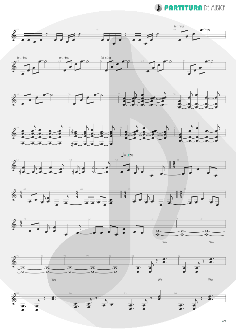 Partitura de musica de Guitarra Elétrica - Blind Faith | Dream Theater | Six Degrees of Inner Turbulence 2002 - pag 2