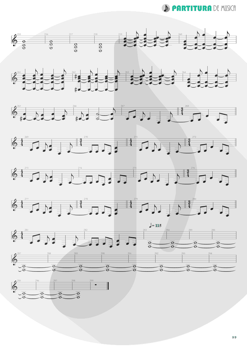 Partitura de musica de Guitarra Elétrica - Blind Faith | Dream Theater | Six Degrees of Inner Turbulence 2002 - pag 9