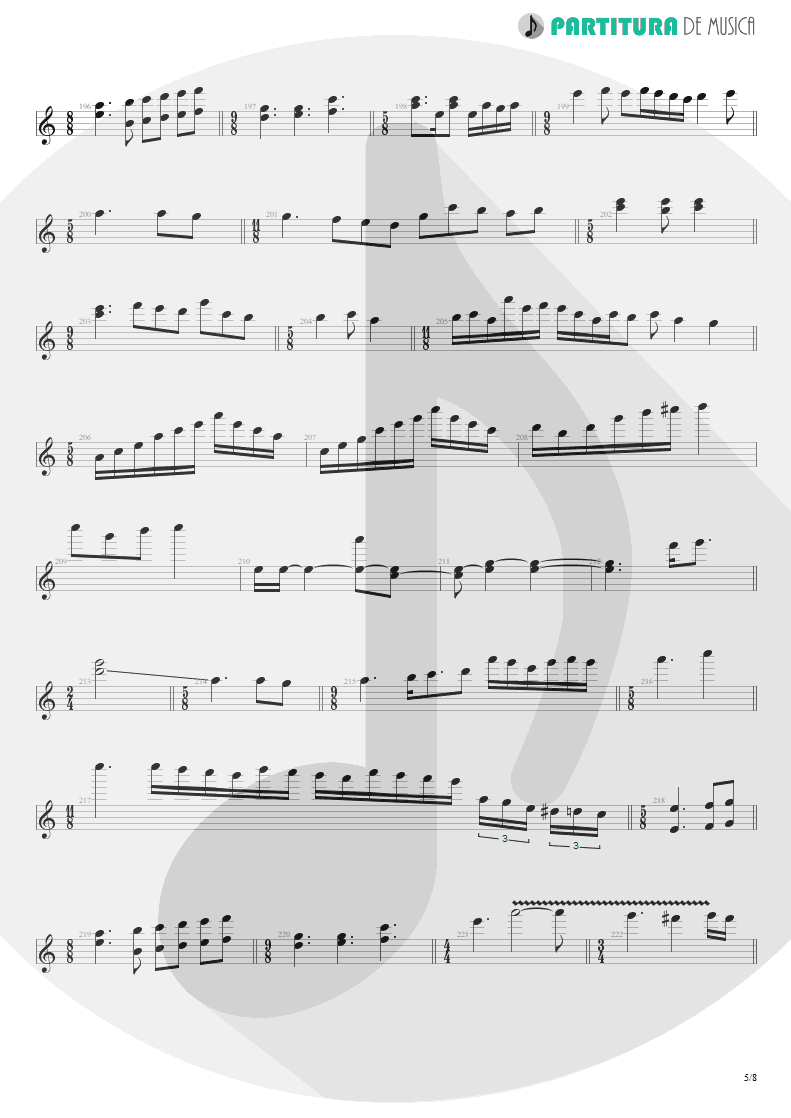 Partitura de musica de Teclado - Blind Faith | Dream Theater | Six Degrees of Inner Turbulence 2002 - pag 5