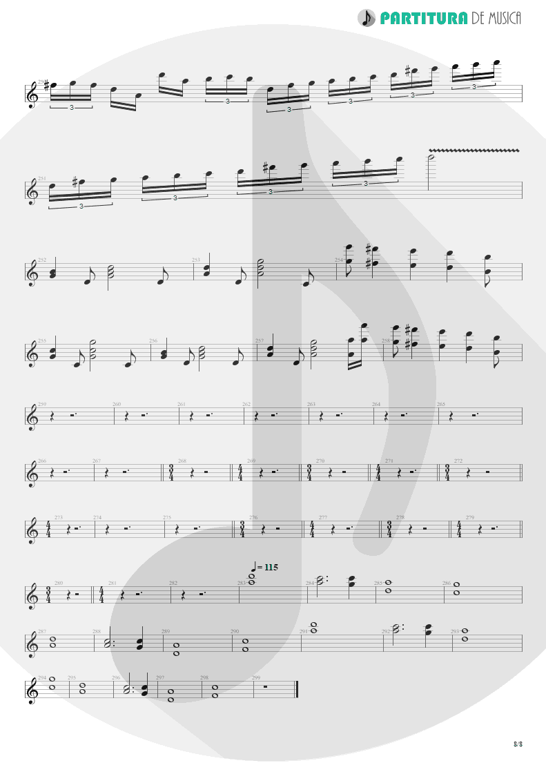 Partitura de musica de Teclado - Blind Faith | Dream Theater | Six Degrees of Inner Turbulence 2002 - pag 8