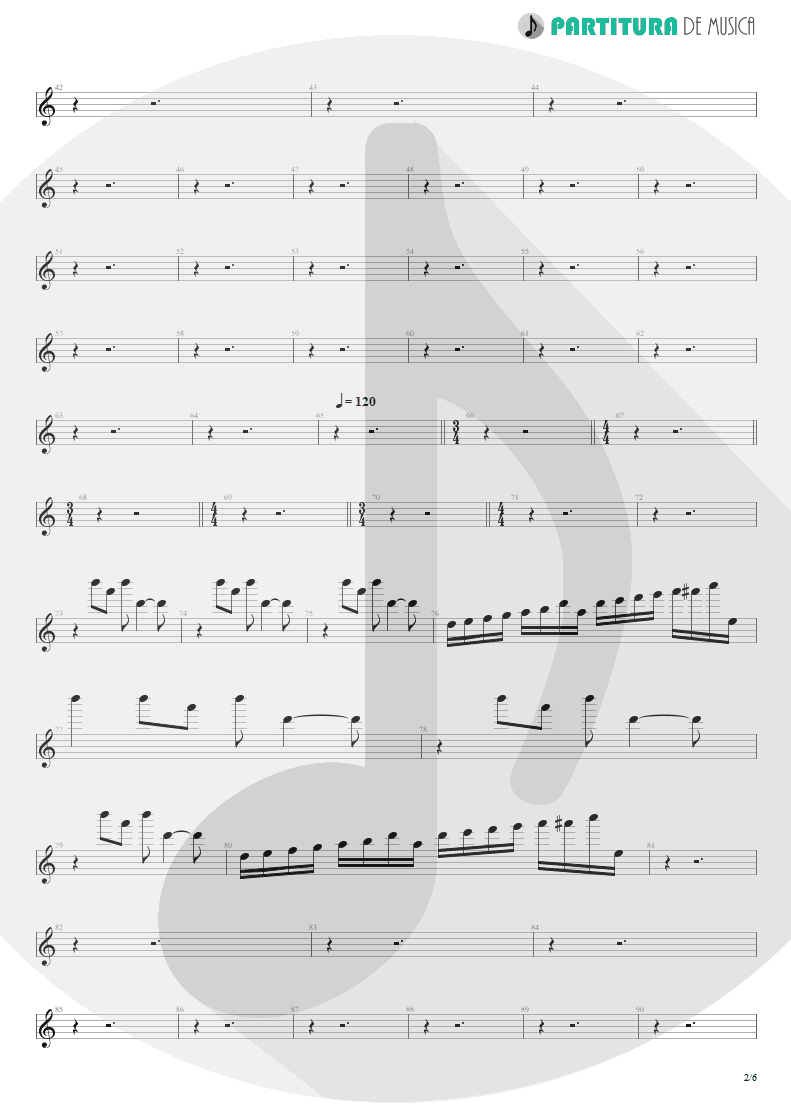 Partitura de musica de Teclado - Blind Faith | Dream Theater | Six Degrees of Inner Turbulence 2002 - pag 2