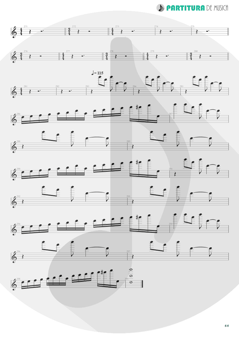 Partitura de musica de Teclado - Blind Faith | Dream Theater | Six Degrees of Inner Turbulence 2002 - pag 6