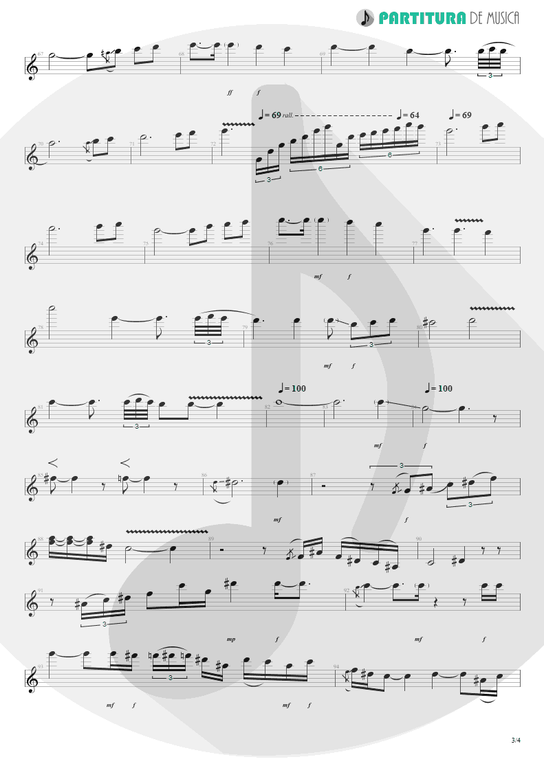 Partitura de musica de Guitarra Elétrica - Goodnight Kiss | Dream Theater | Six Degrees of Inner Turbulence 2002 - pag 3