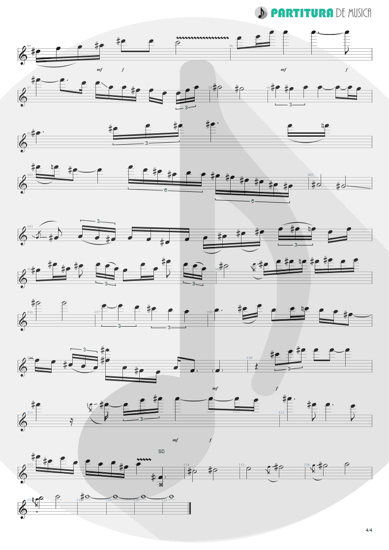 Partitura de musica de Guitarra Elétrica - Goodnight Kiss | Dream Theater | Six Degrees of Inner Turbulence 2002 - pag 4