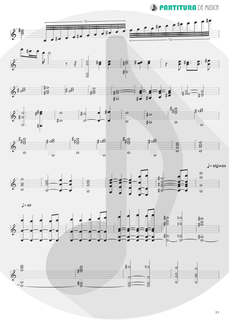 Partitura de musica de Teclado - Goodnight Kiss | Dream Theater | Six Degrees of Inner Turbulence 2002 - pag 2