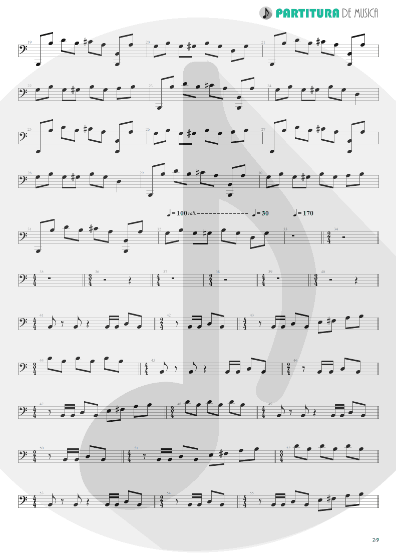 Partitura de musica de Baixo Elétrico - The Glass Prison | Dream Theater | Six Degrees of Inner Turbulence 2002 - pag 2