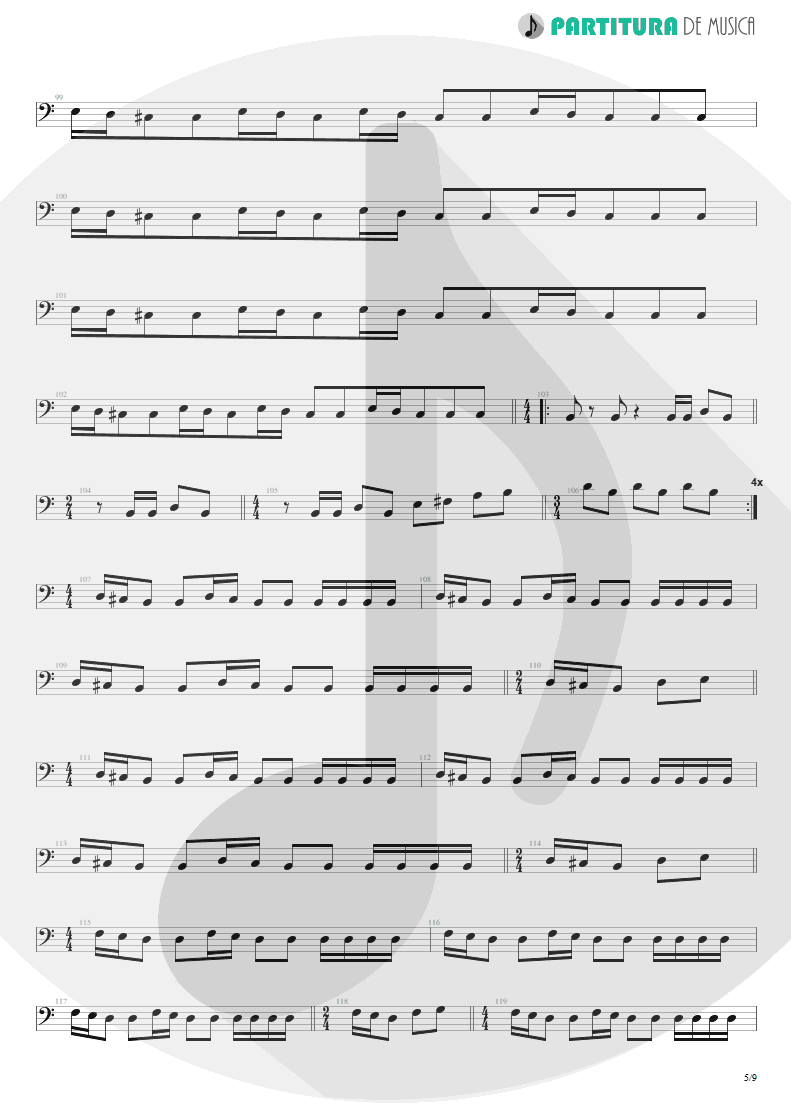 Partitura de musica de Baixo Elétrico - The Glass Prison | Dream Theater | Six Degrees of Inner Turbulence 2002 - pag 5