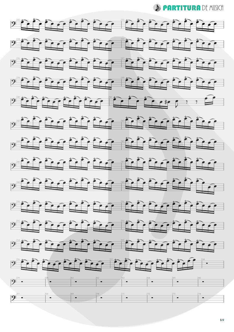 Partitura de musica de Baixo Elétrico - The Glass Prison | Dream Theater | Six Degrees of Inner Turbulence 2002 - pag 8