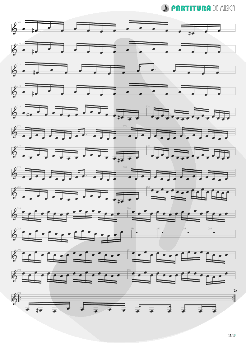 Partitura de musica de Guitarra Elétrica - The Glass Prison | Dream Theater | Six Degrees of Inner Turbulence 2002 - pag 13