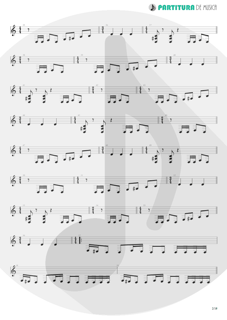 Partitura de musica de Guitarra Elétrica - The Glass Prison | Dream Theater | Six Degrees of Inner Turbulence 2002 - pag 2