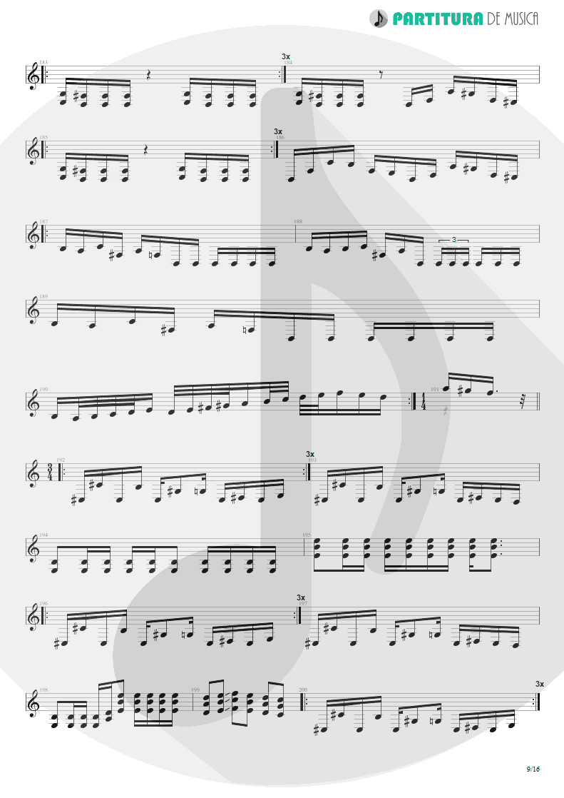 Partitura de musica de Guitarra Elétrica - The Glass Prison | Dream Theater | Six Degrees of Inner Turbulence 2002 - pag 9
