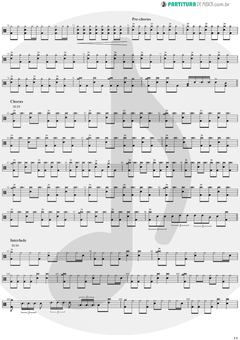 Partitura de musica de Bateria - I Walk Beside You | Dream Theater | Octavarium 2005 - pag 3