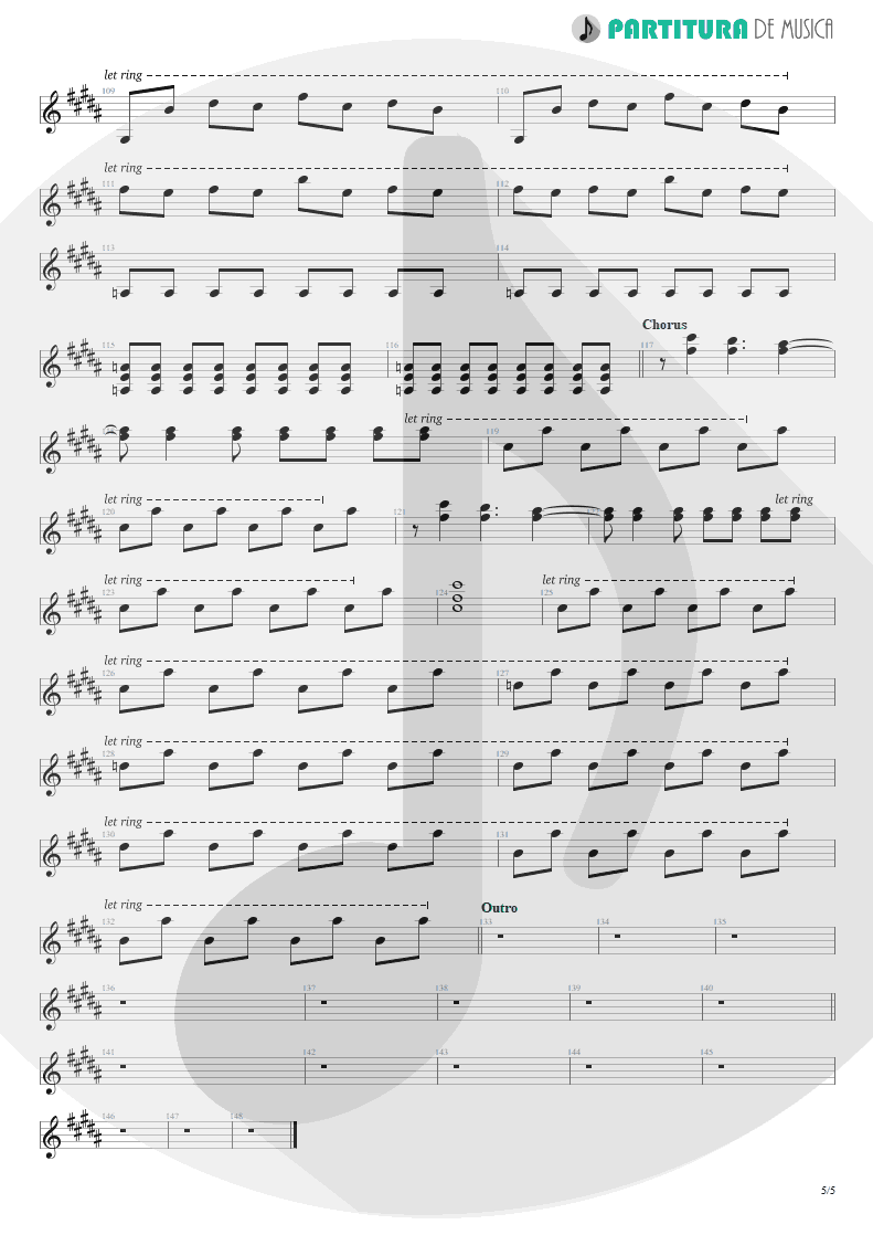 Partitura de musica de Guitarra Elétrica - I Walk Beside You | Dream Theater | Octavarium 2005 - pag 5