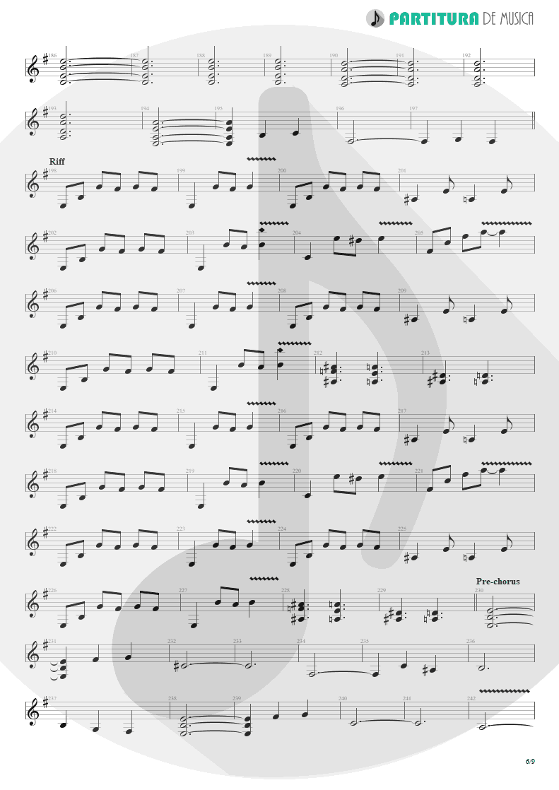 Partitura de musica de Guitarra Elétrica - Sacrificed Sons | Dream Theater | Octavarium 2005 - pag 6