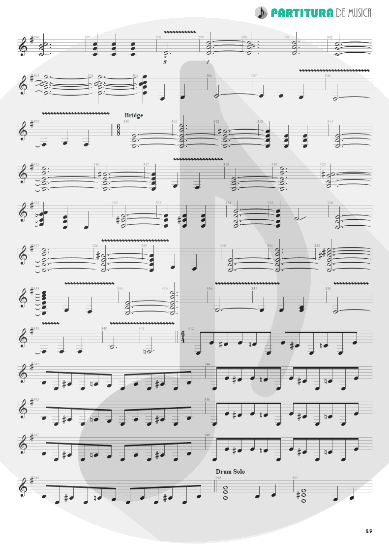 Partitura de musica de Guitarra Elétrica - Sacrificed Sons | Dream Theater | Octavarium 2005 - pag 8