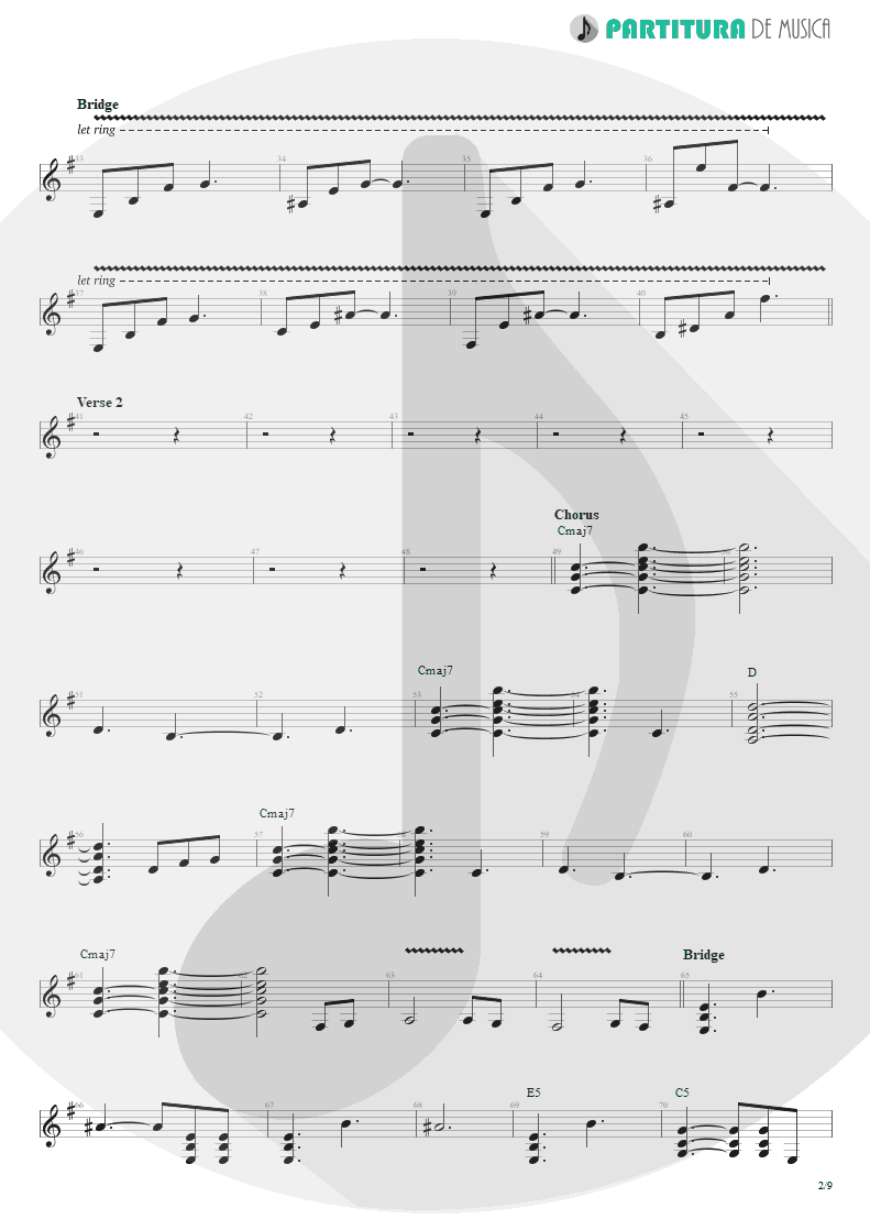 Partitura de musica de Guitarra Elétrica - Sacrificed Sons | Dream Theater | Octavarium 2005 - pag 2