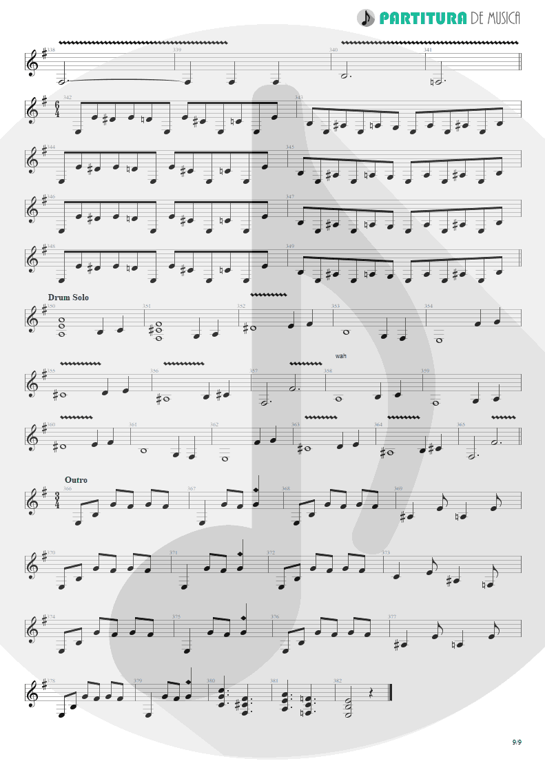 Partitura de musica de Guitarra Elétrica - Sacrificed Sons | Dream Theater | Octavarium 2005 - pag 9