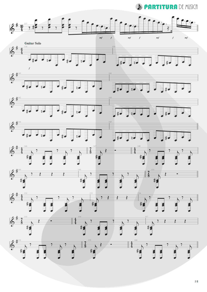 Partitura de musica de Teclado - Sacrificed Sons | Dream Theater | Octavarium 2005 - pag 5