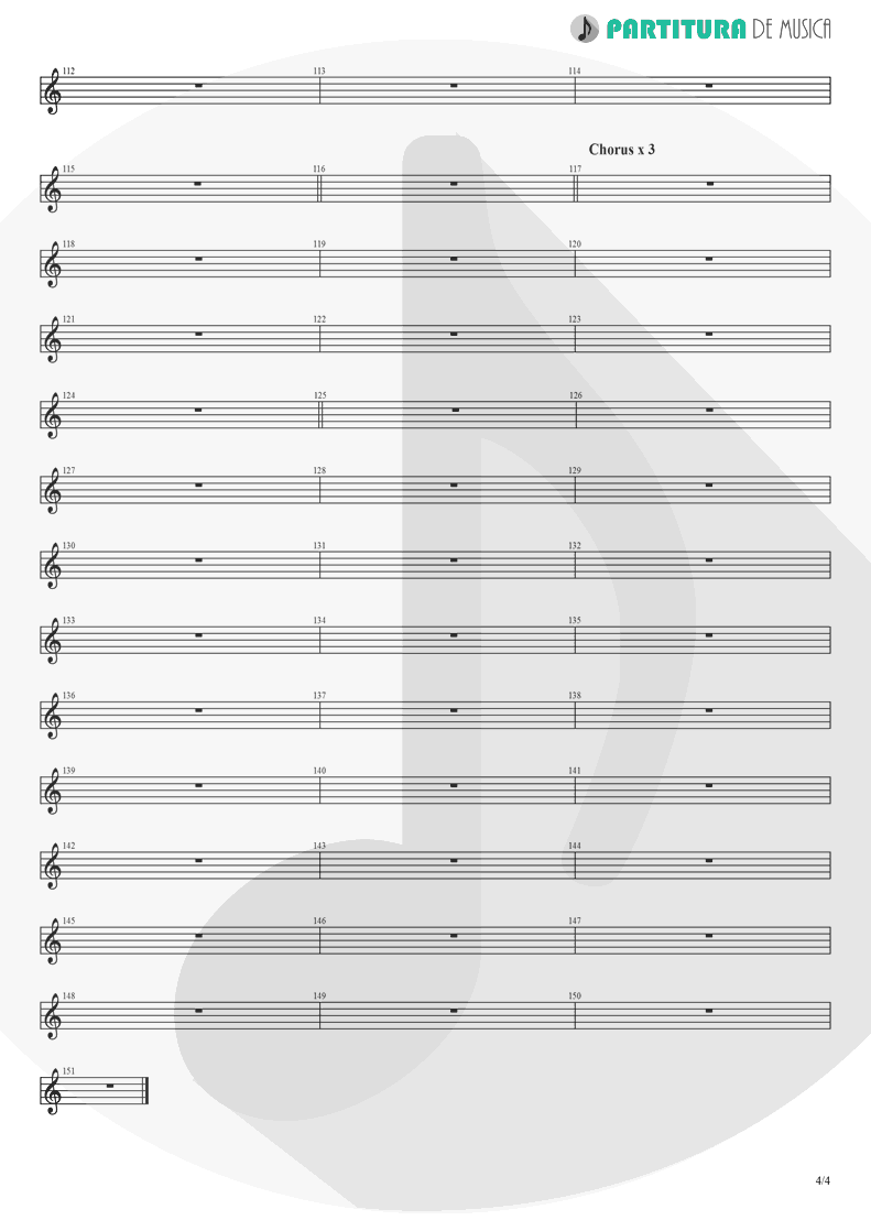 Partitura de musica de Guitarra Elétrica - Peaceful Easy Feeling | Eagles | Eagles 1972 - pag 4