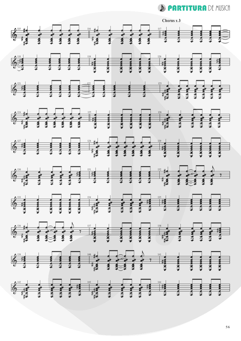 Partitura de musica de Guitarra Elétrica - Peaceful Easy Feeling | Eagles | Eagles 1972 - pag 5