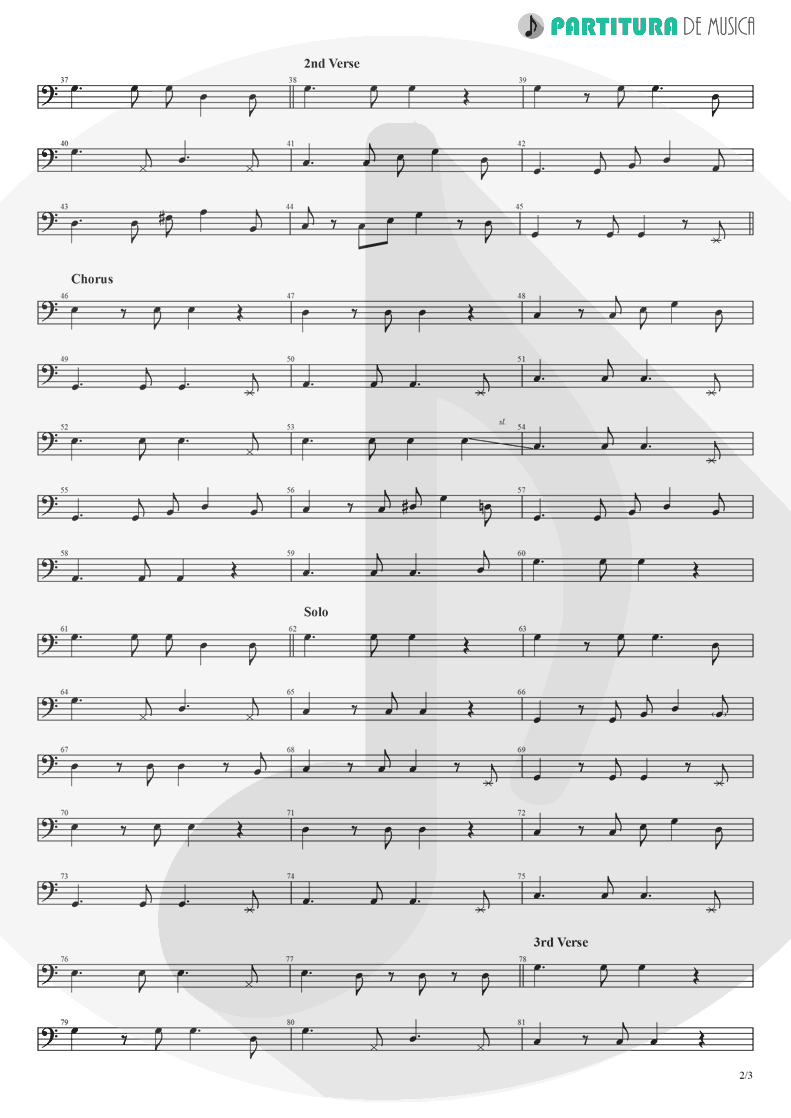 Partitura de musica de Baixo Elétrico - Take It Easy | Eagles | Eagles 1972 - pag 2