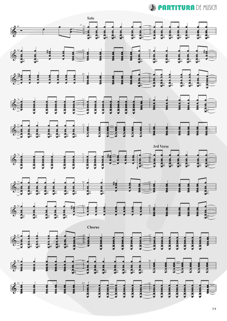 Partitura de musica de Guitarra Elétrica - Take It Easy | Eagles | Eagles 1972 - pag 3