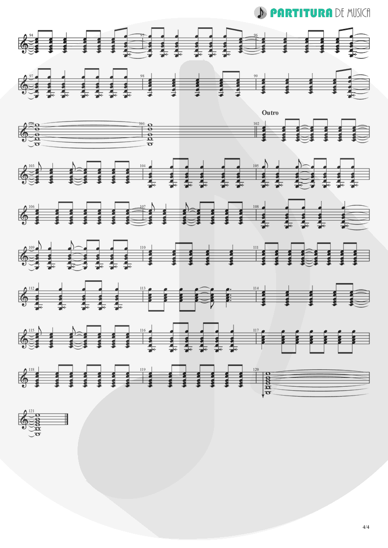 Partitura de musica de Guitarra Elétrica - Take It Easy | Eagles | Eagles 1972 - pag 4