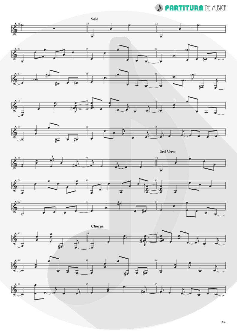 Partitura de musica de Guitarra Elétrica - Take It Easy | Eagles | Eagles 1972 - pag 3