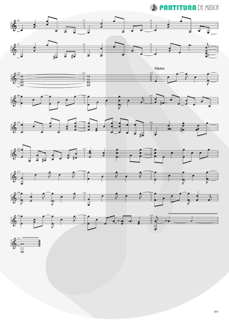 Partitura de musica de Guitarra Elétrica - Take It Easy | Eagles | Eagles 1972 - pag 4