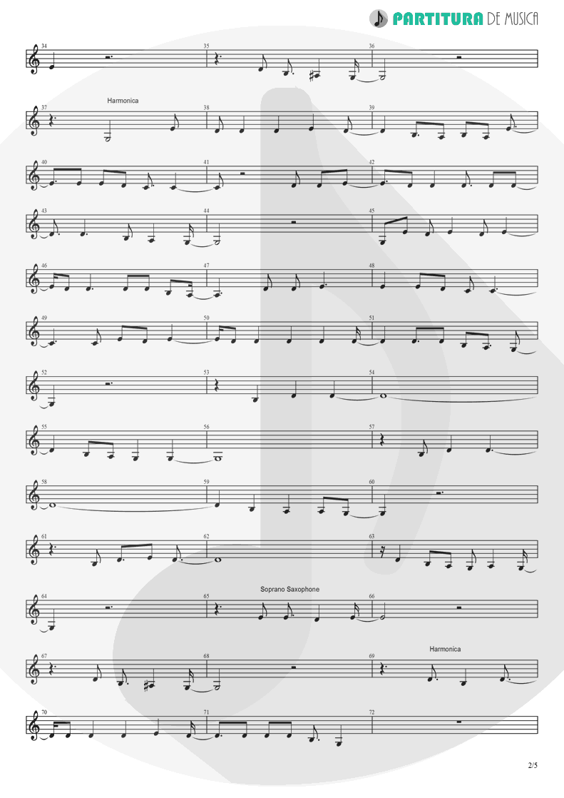 Partitura de musica de Canto - Already Gone | Eagles | On The Border 1974 - pag 2