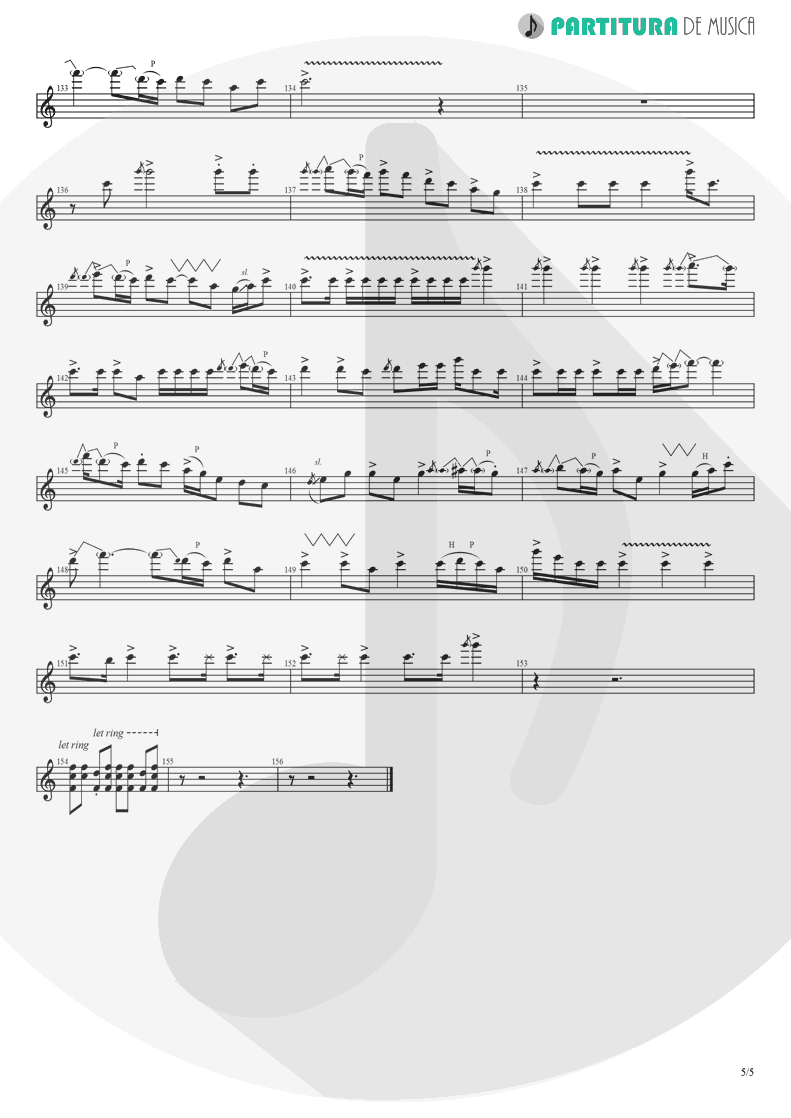 Partitura de musica de Guitarra Elétrica - Already Gone | Eagles | On The Border 1974 - pag 5