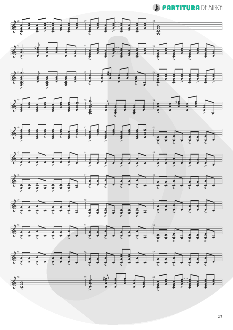 Partitura de musica de Guitarra Elétrica - Already Gone | Eagles | On The Border 1974 - pag 2