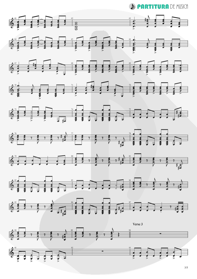 Partitura de musica de Guitarra Elétrica - Already Gone | Eagles | On The Border 1974 - pag 3