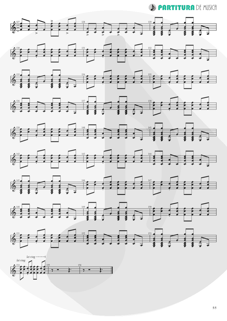 Partitura de musica de Guitarra Elétrica - Already Gone | Eagles | On The Border 1974 - pag 5