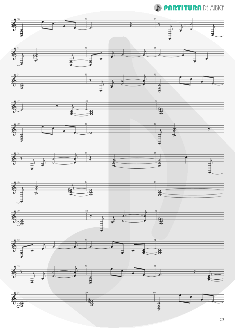 Partitura de musica de Piano - Already Gone | Eagles | On The Border 1974 - pag 2