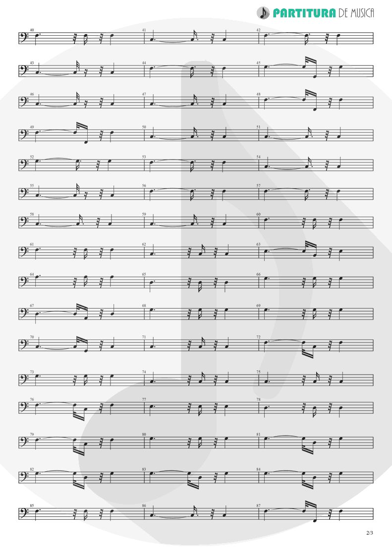 Partitura de musica de Baixo Elétrico - Take It to the Limit | Eagles | One of These Nights 1975 - pag 2