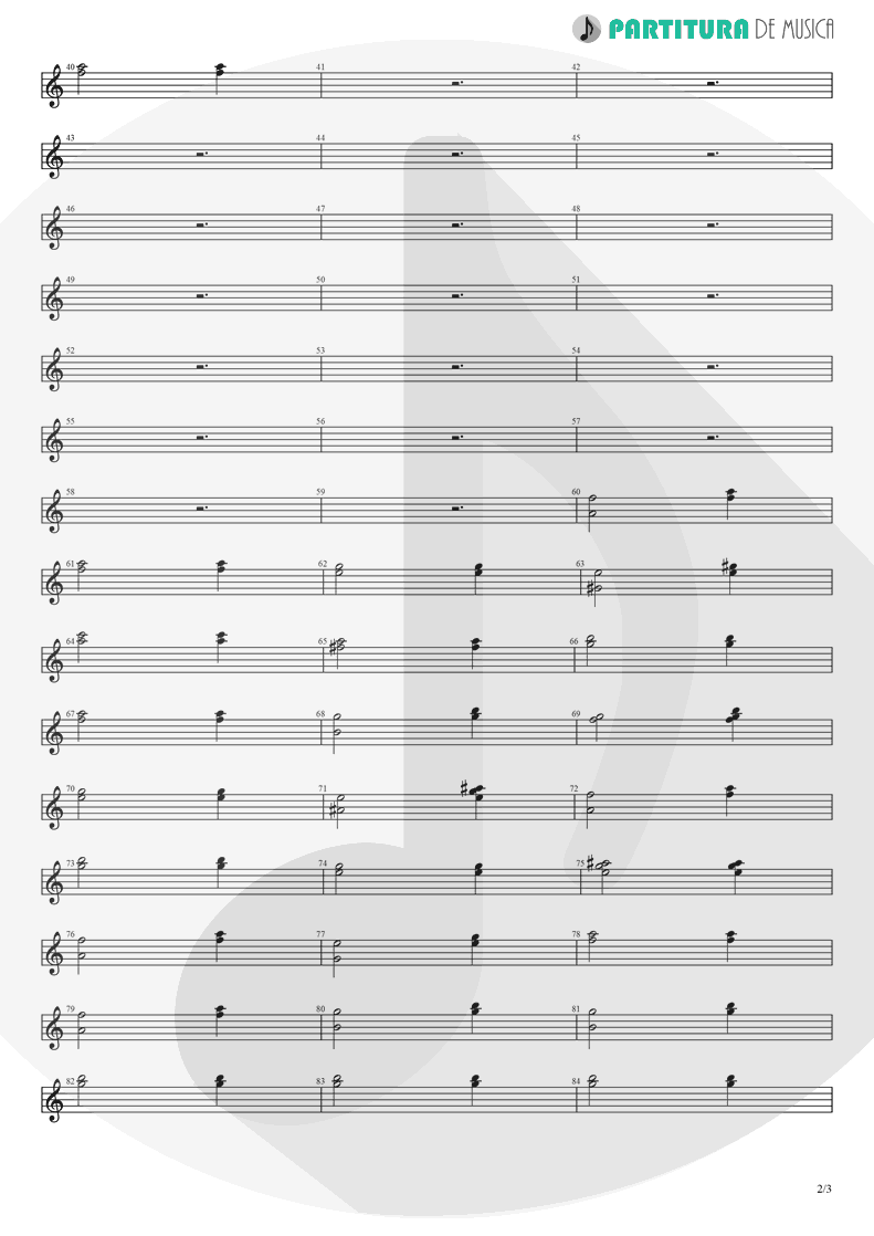 Partitura de musica de Violino - Take It to the Limit | Eagles | One of These Nights 1975 - pag 2