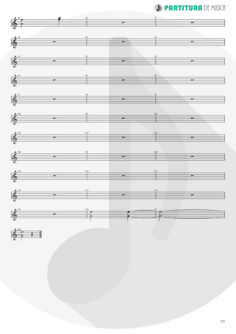 Partitura de musica de Violino - Take It to the Limit | Eagles | One of These Nights 1975 - pag 3