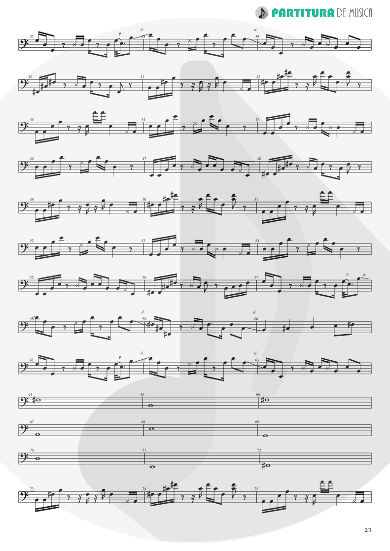 Partitura de musica de Baixo Elétrico - Hotel California | Eagles | Hotel California 1976 - pag 2