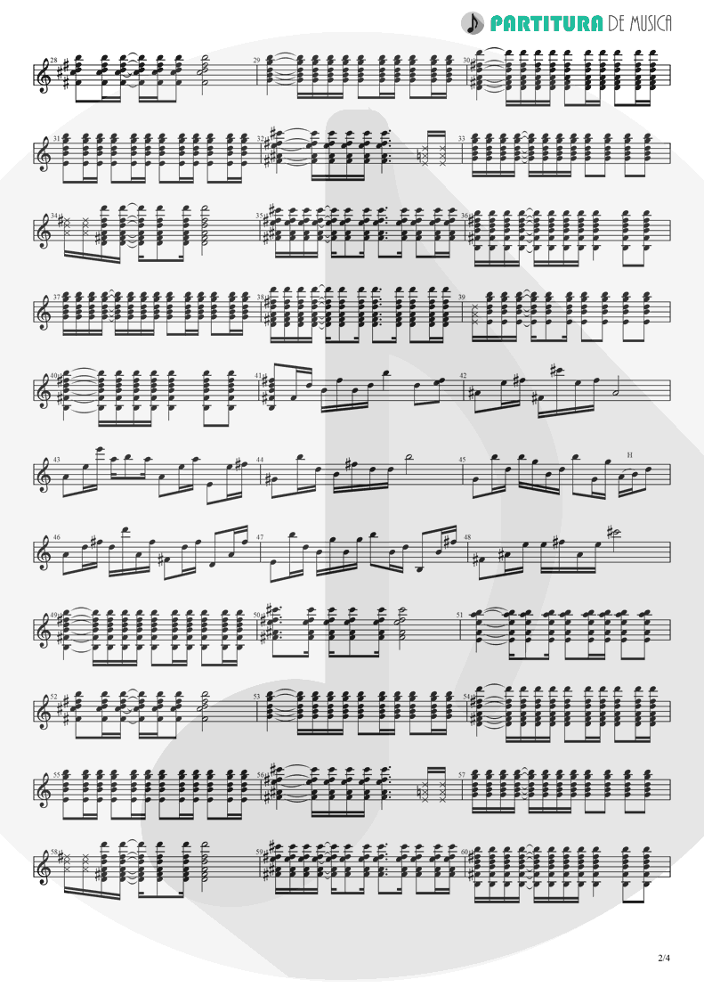 Partitura de musica de Guitarra Elétrica - Hotel California | Eagles | Hotel California 1976 - pag 2